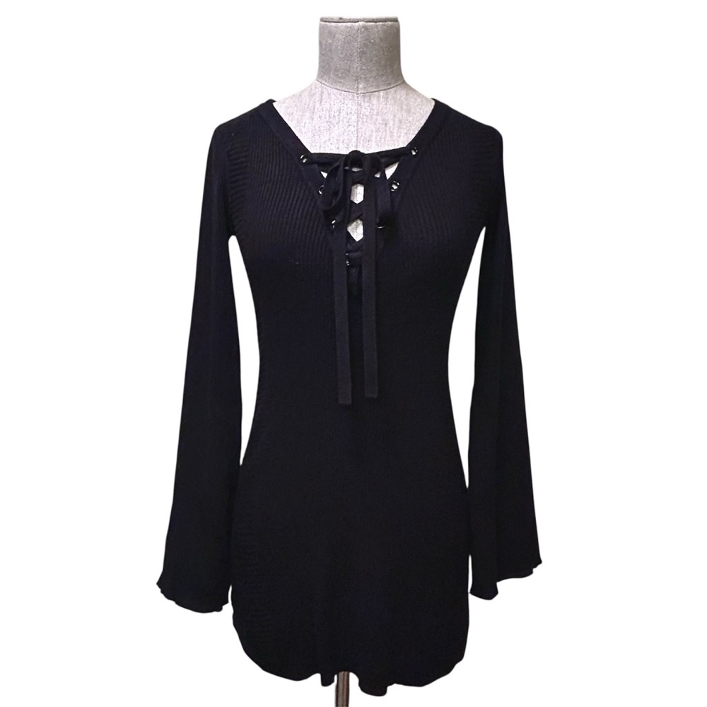 INC Lace-Up Tunic Sweater